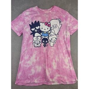 Sanrio Hello Kitty and Friends Pink Tie Dye Graphic Tee Shirt Womens Medium